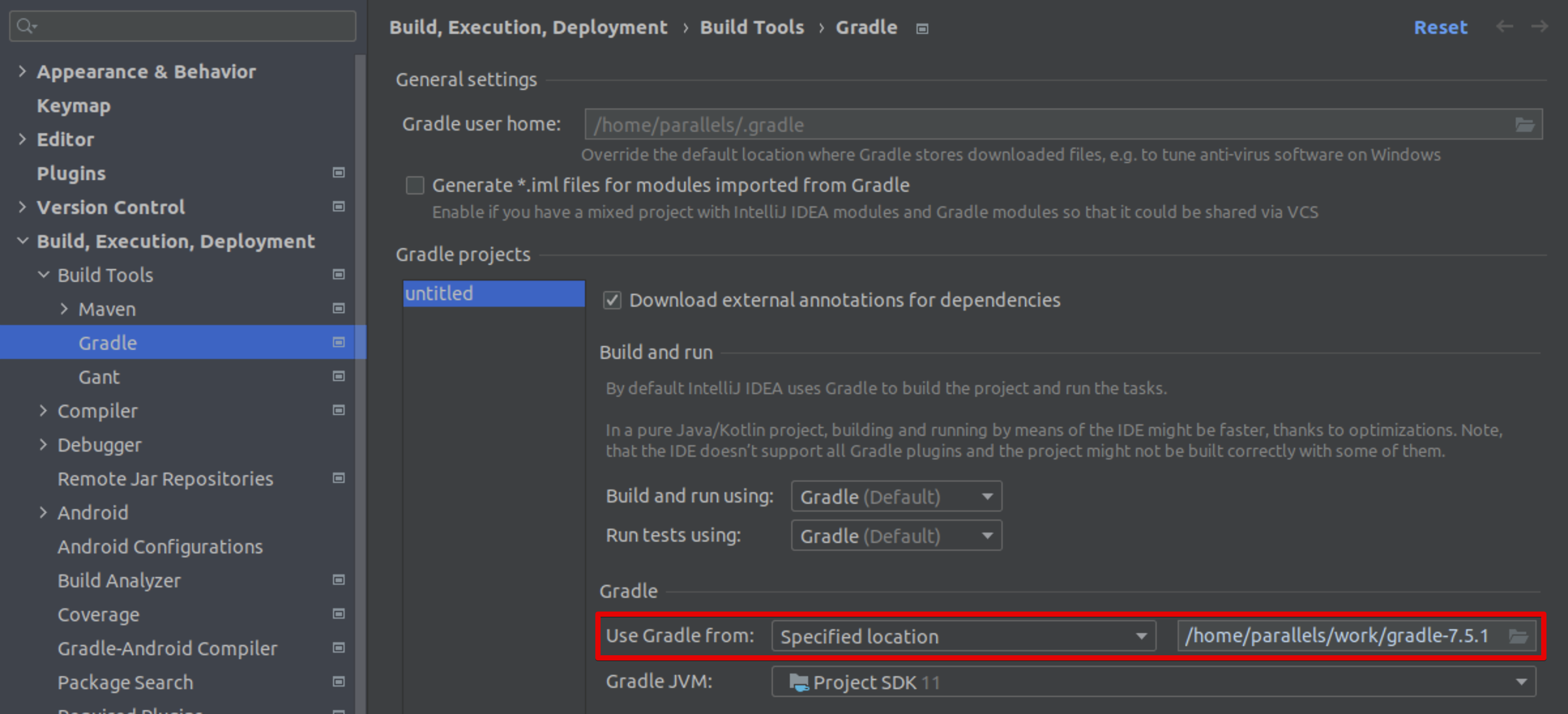 gradle location