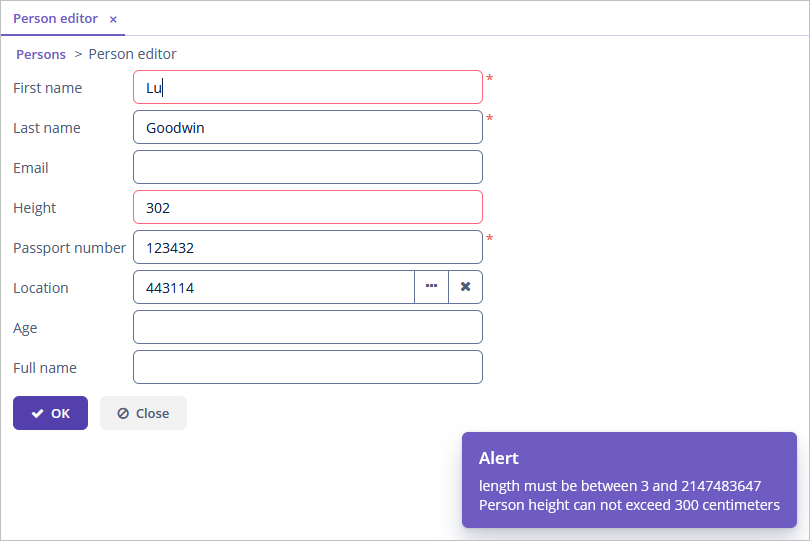 validation ui