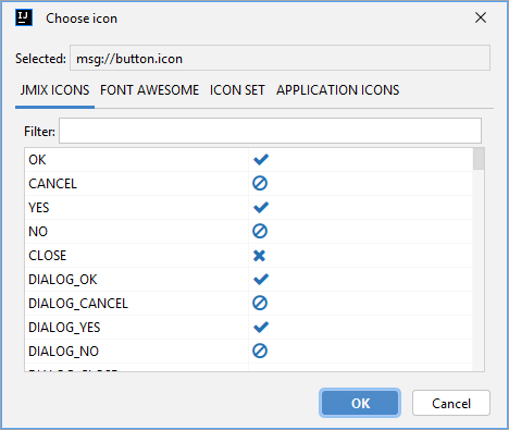 choose icon dialog