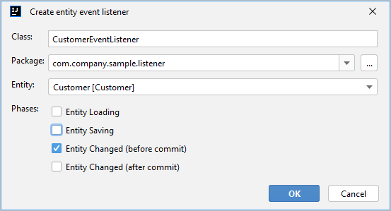 entity designer create listener