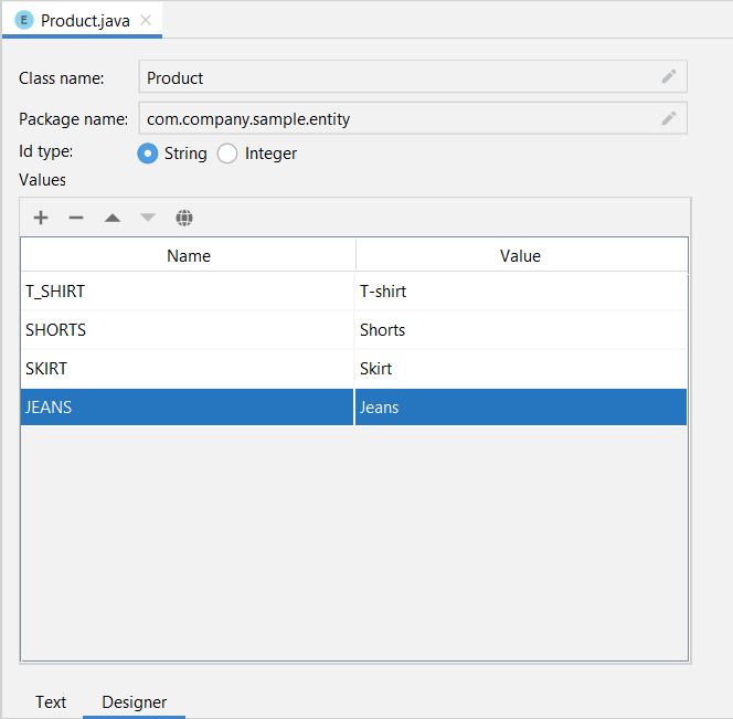 entity enum editor