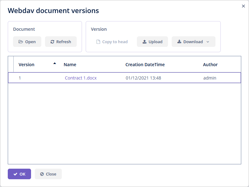 web dav document versions