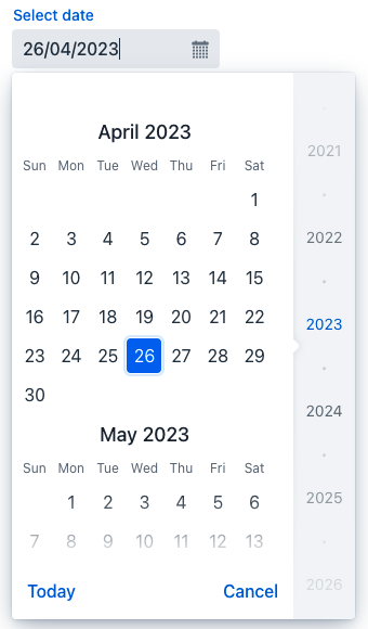 date picker