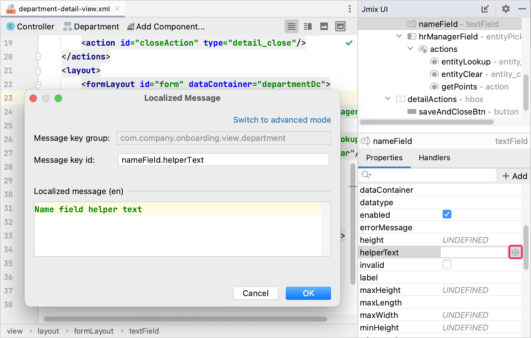 properties message value