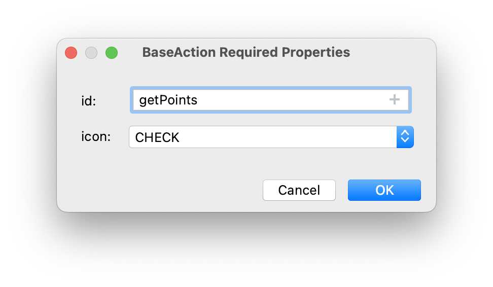 action id dialog