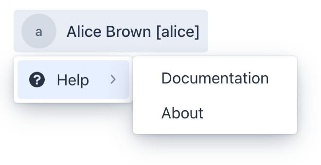 user menu nested