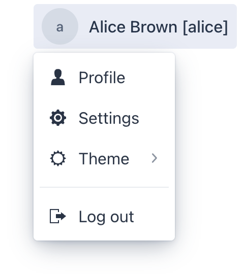 user menu basic