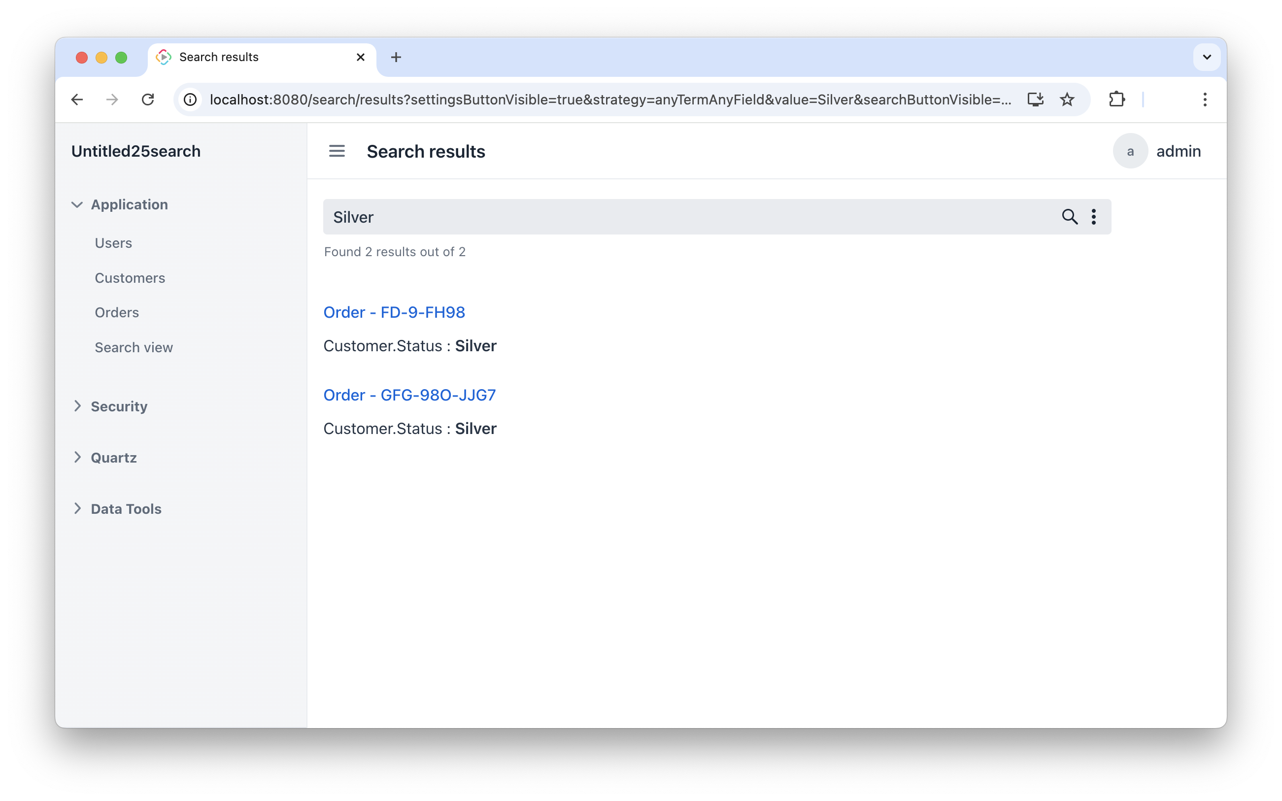 search result