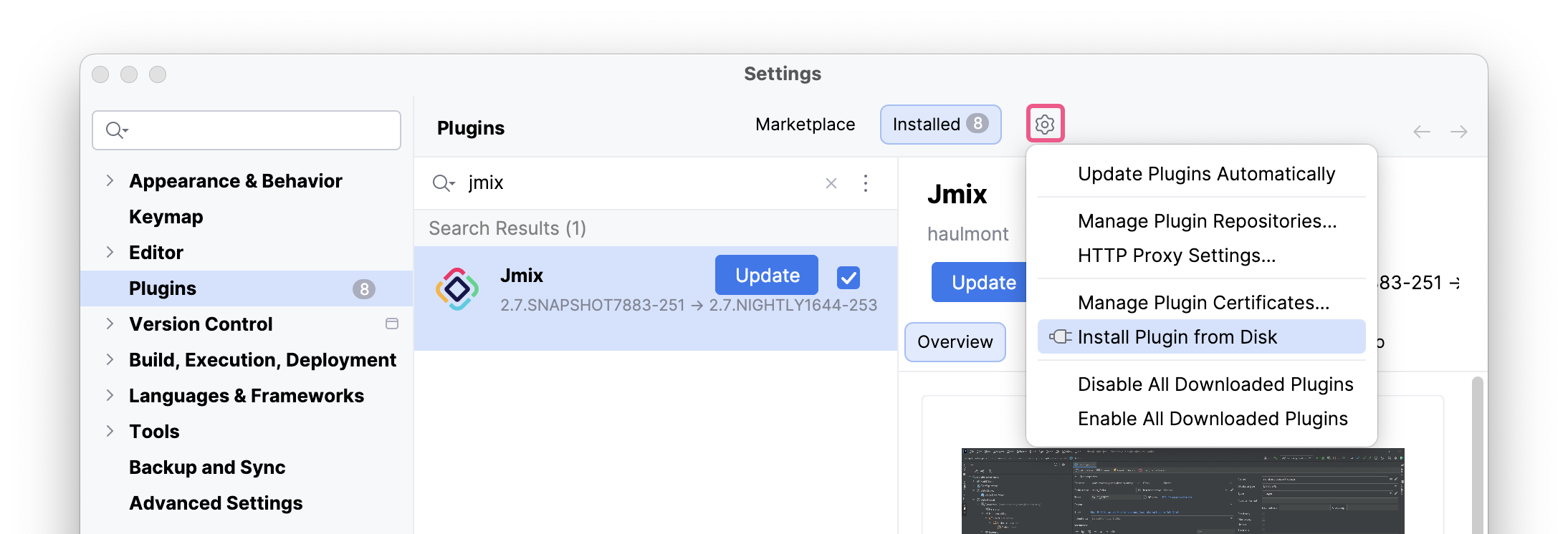 install from disk