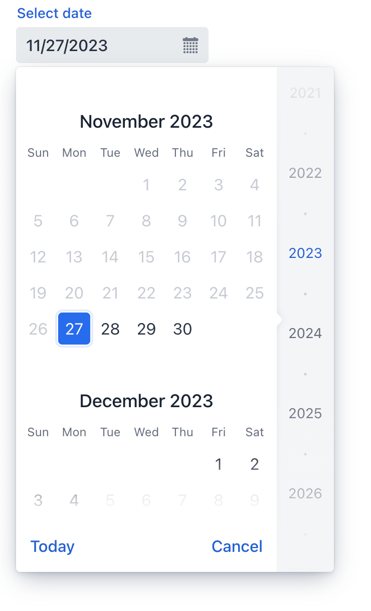 date picker