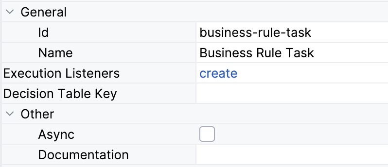 business rule task properties