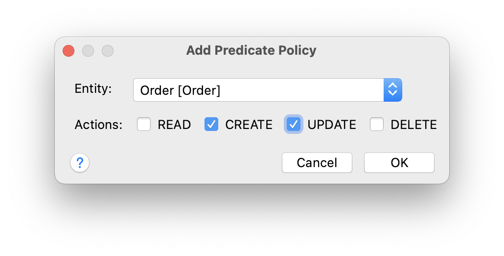 add predicate policy