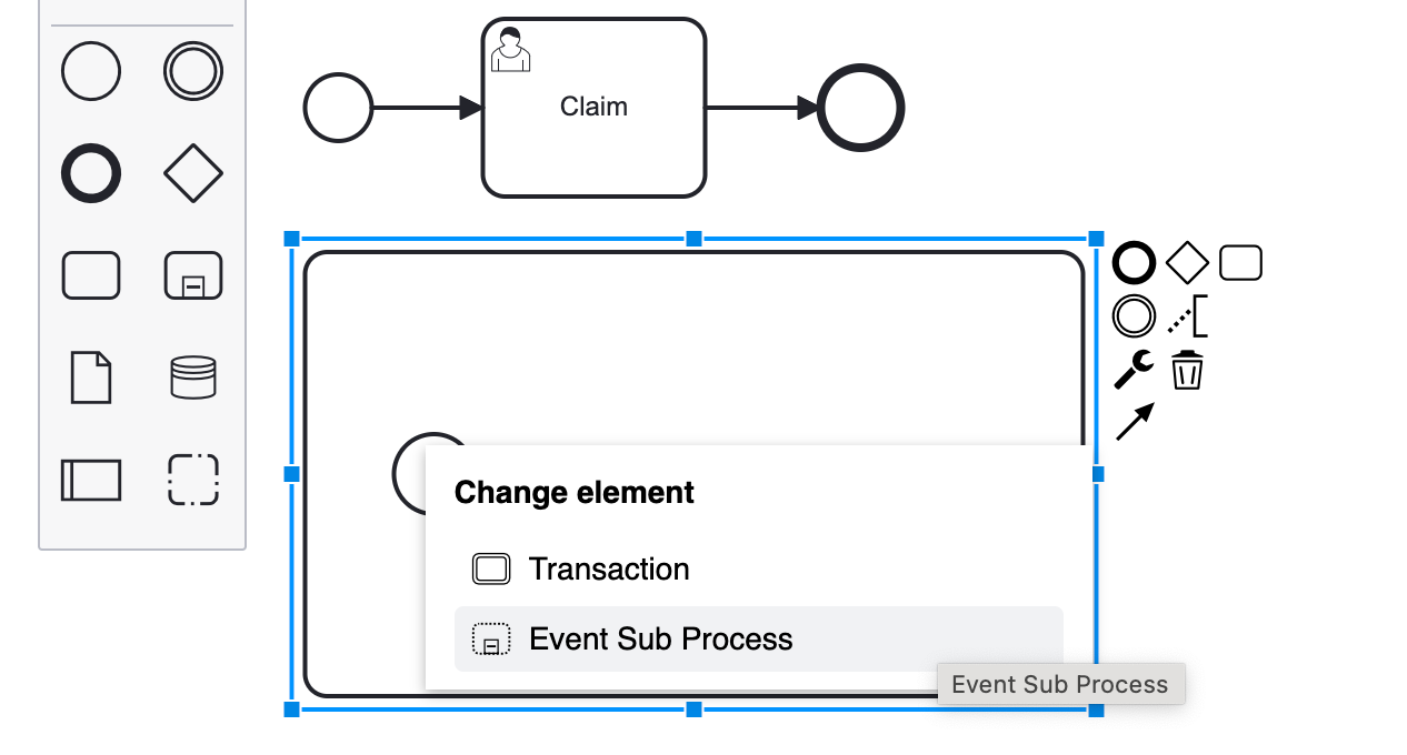 creating event subprocess