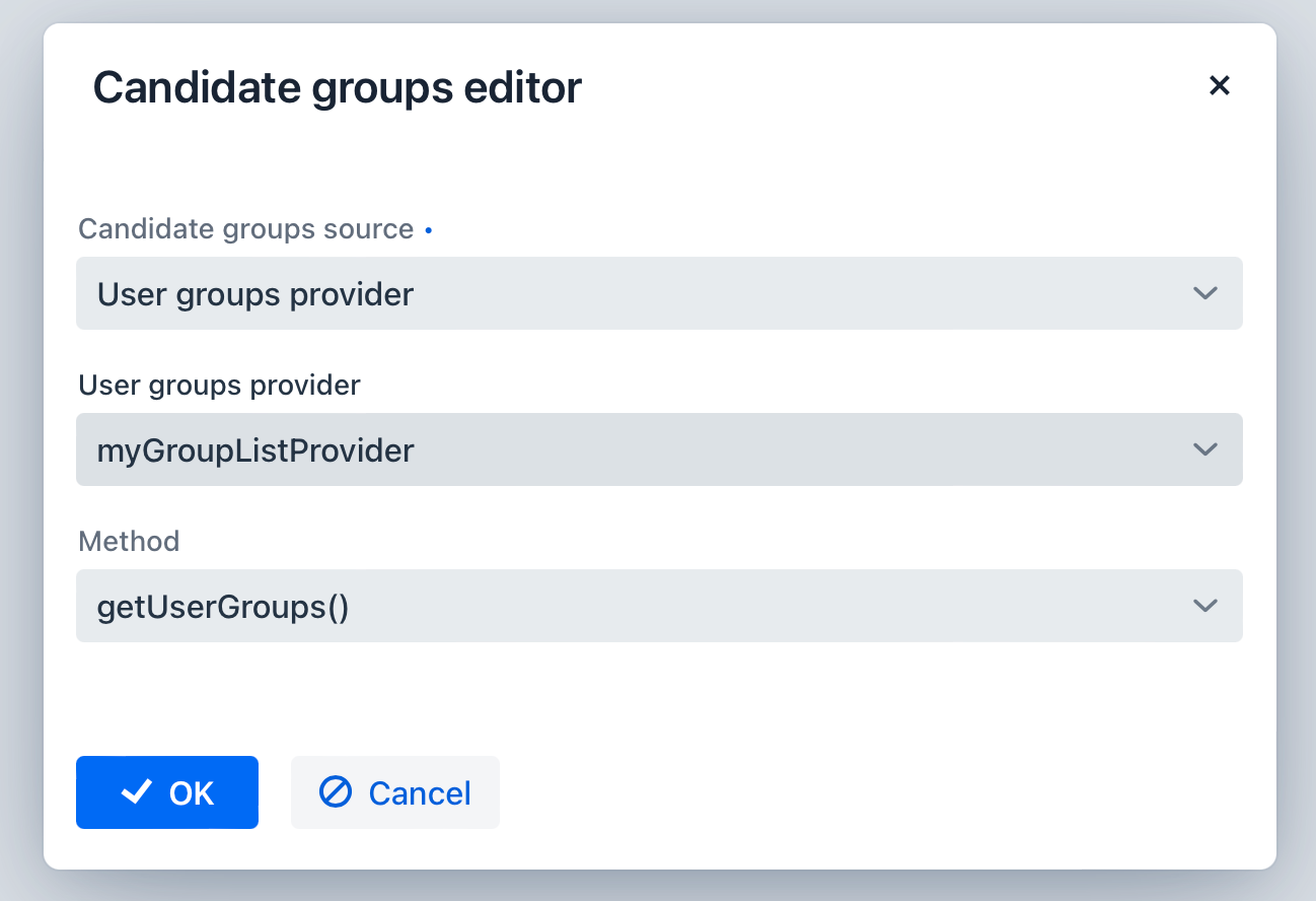 selecting user group provider