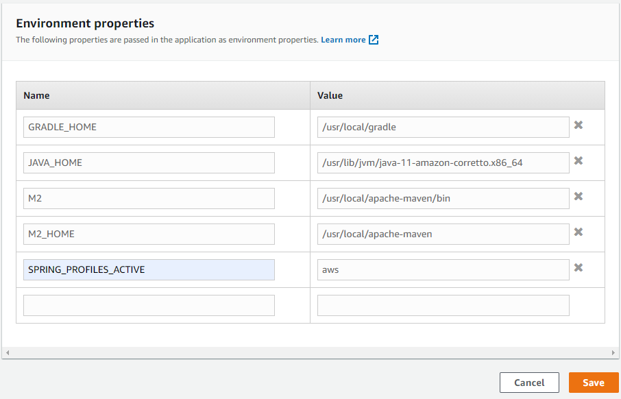 aws ebs environment values