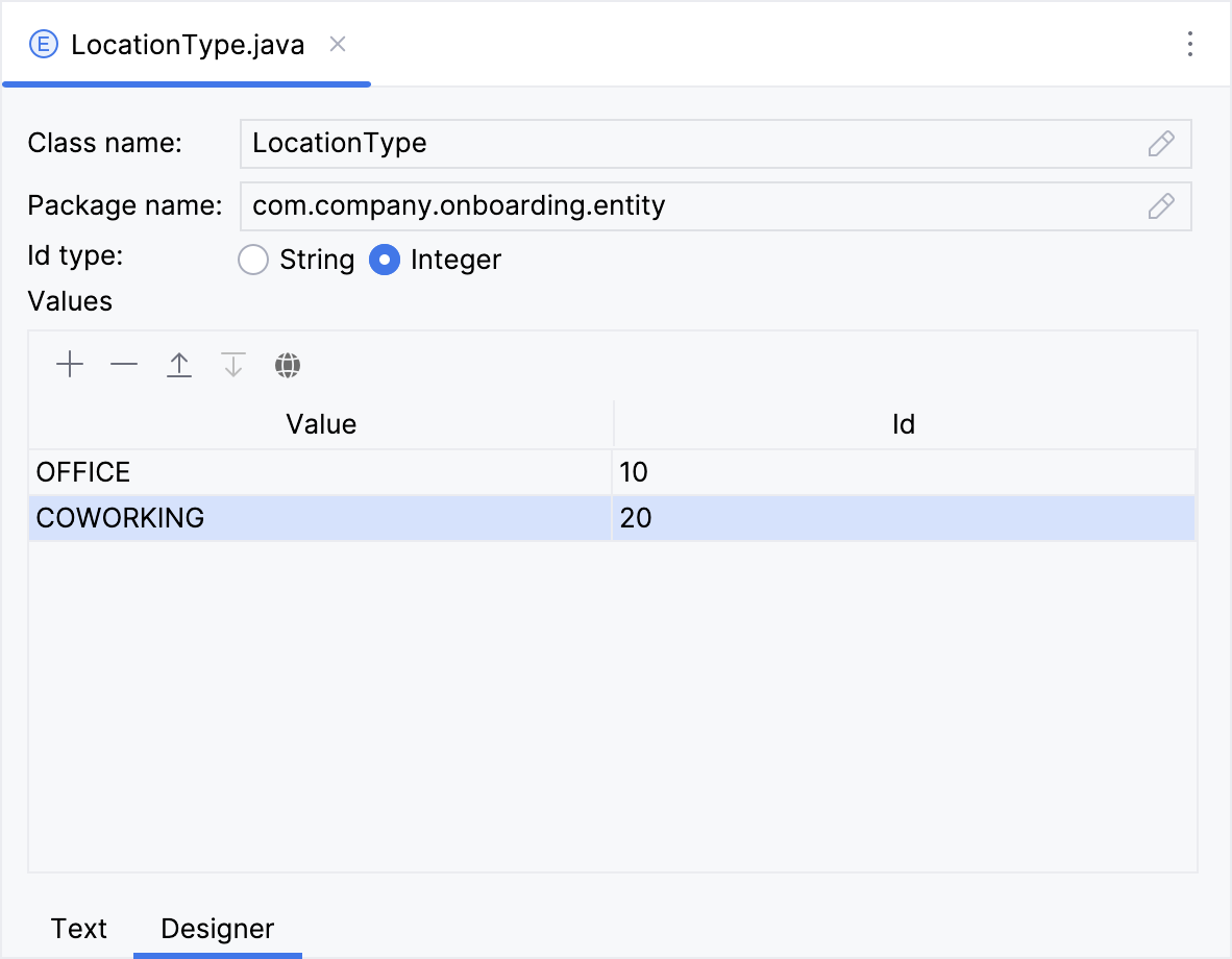 enumeration location type