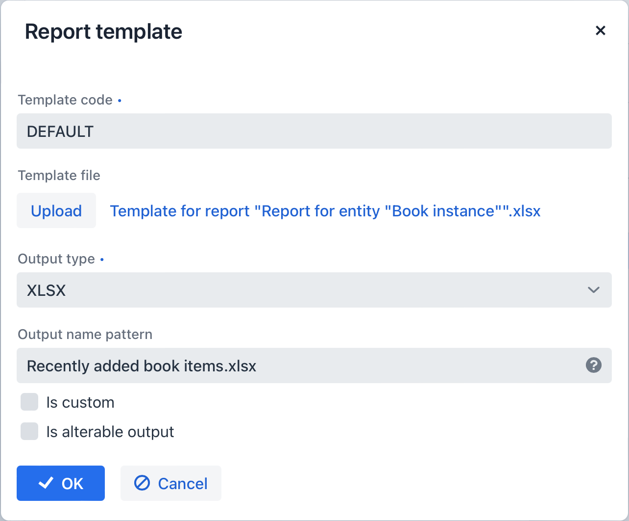 report template detail view