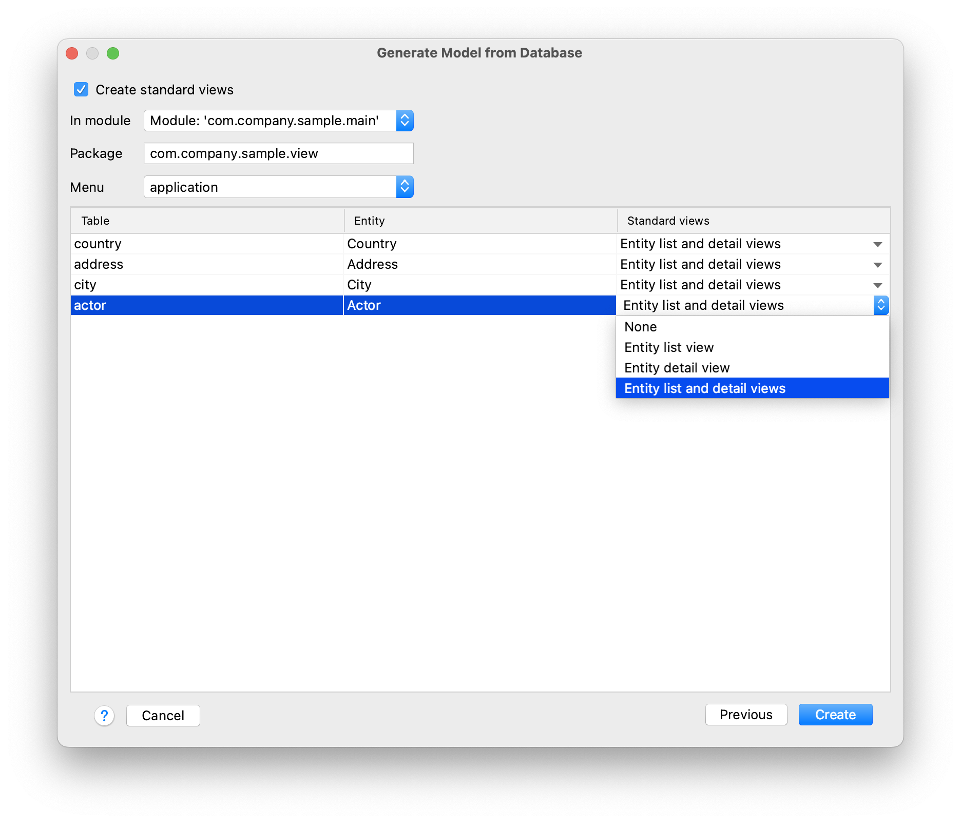 generate data model step3