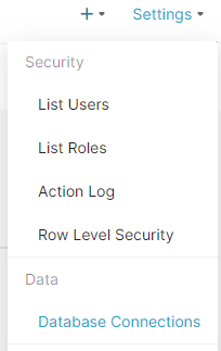 settings databsase connections