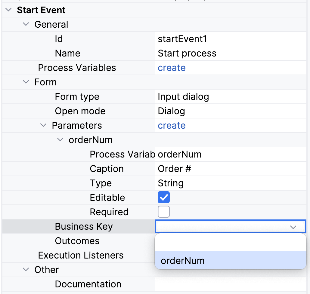 setting business key