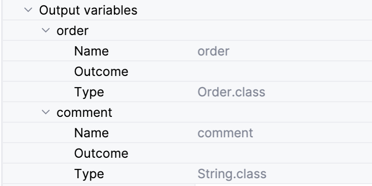 output variables