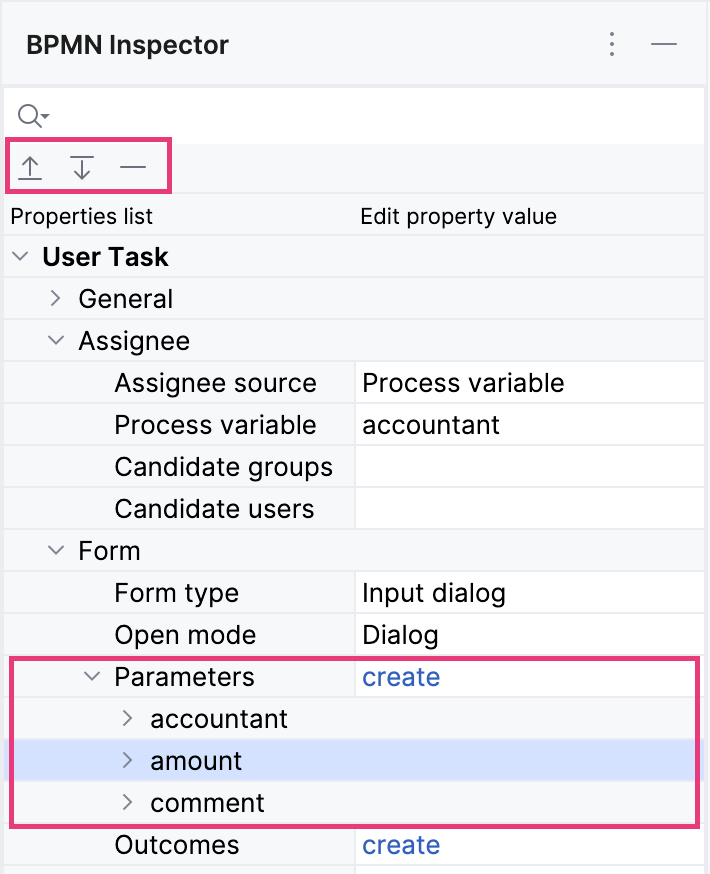 parameters ordering