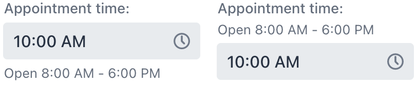 time picker helper text position