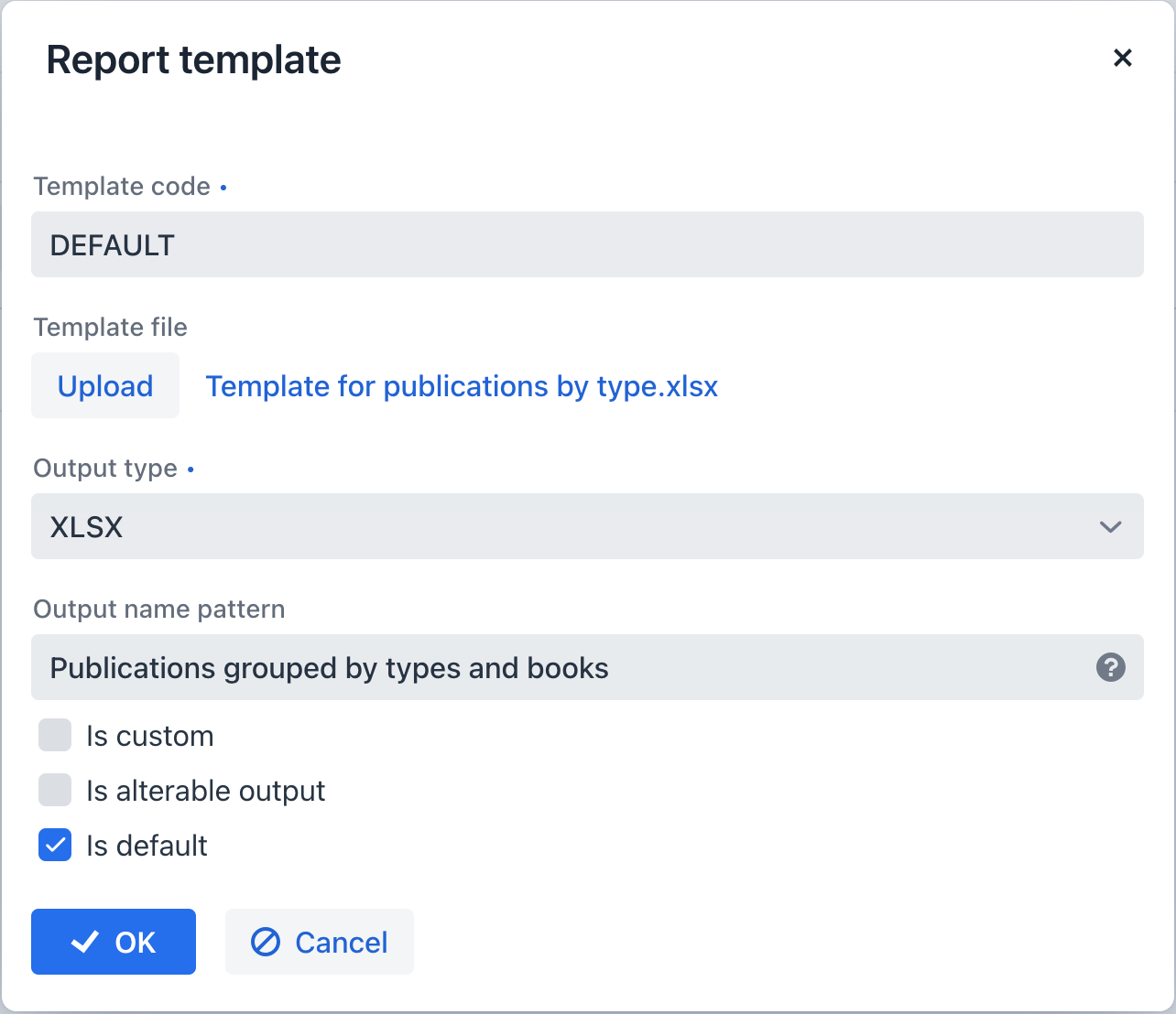 report template detail view