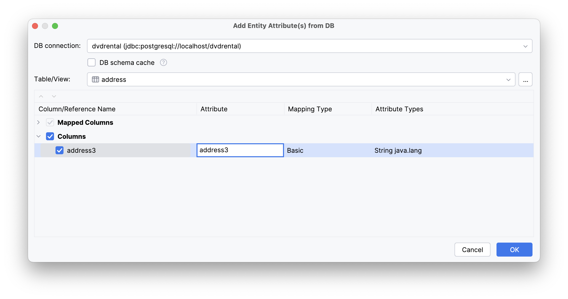 add attr from db dialog