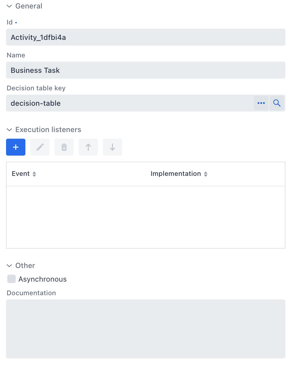 business rule task properties