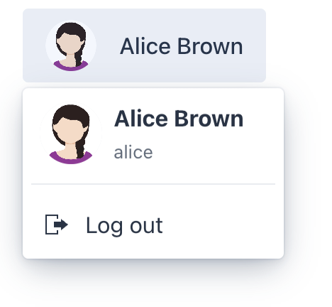 user menu header renderer