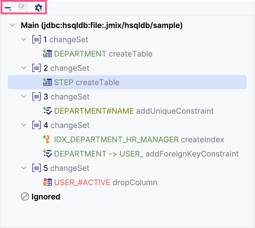 changelog preview window actions