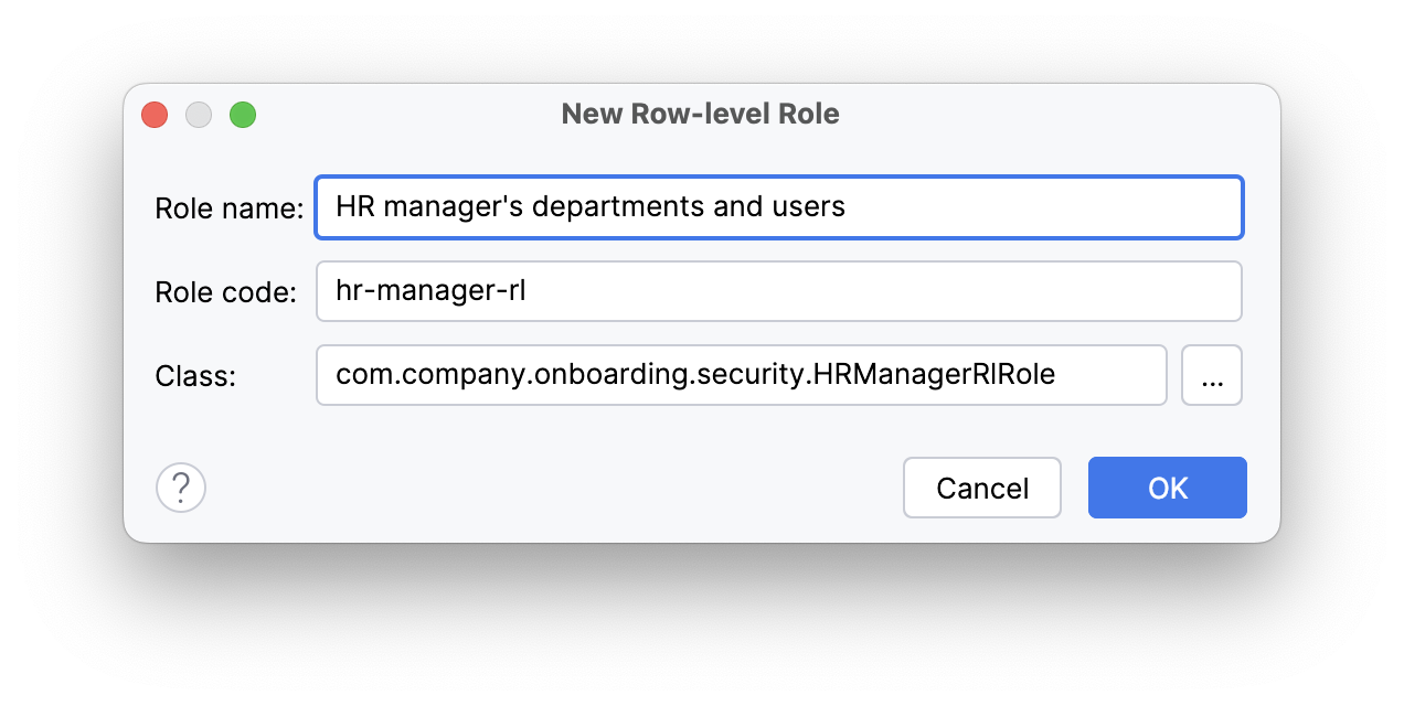 row level role create