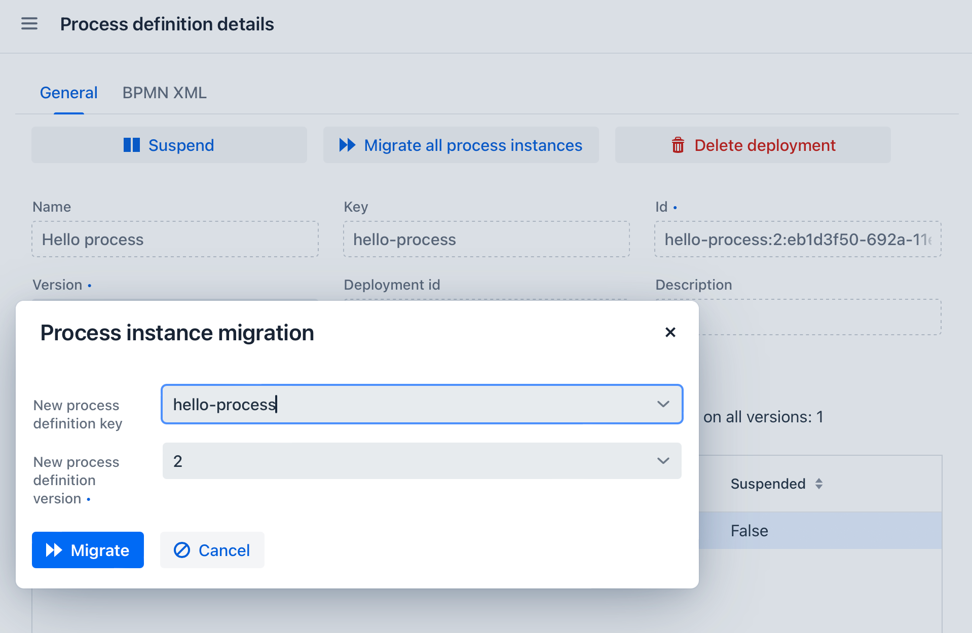 process definition migrate all