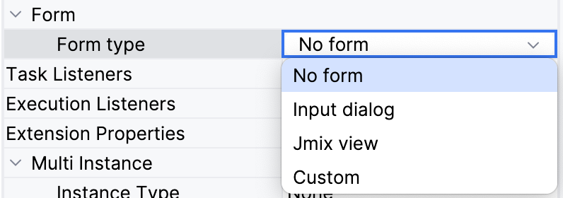 form type selection