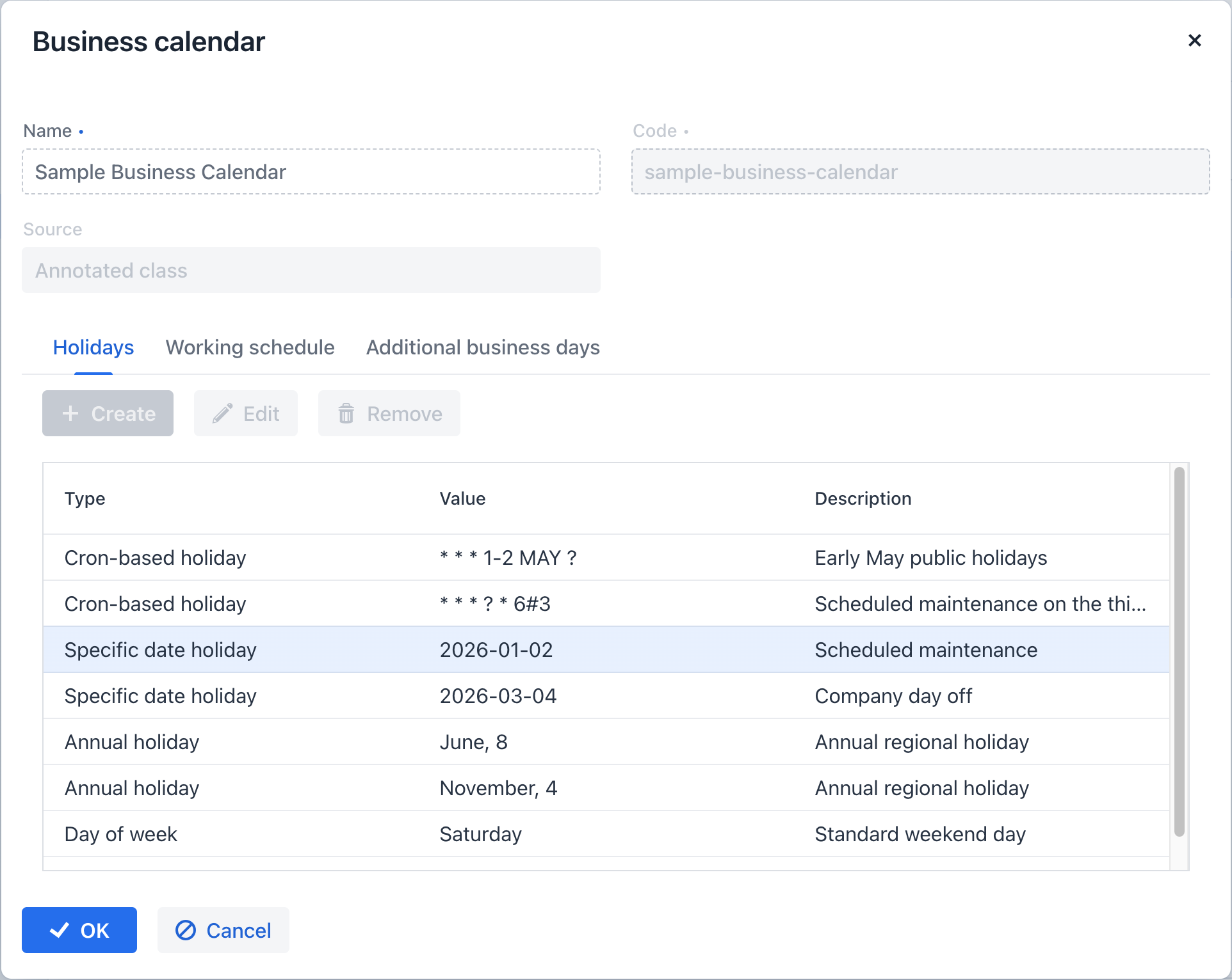 business calendars