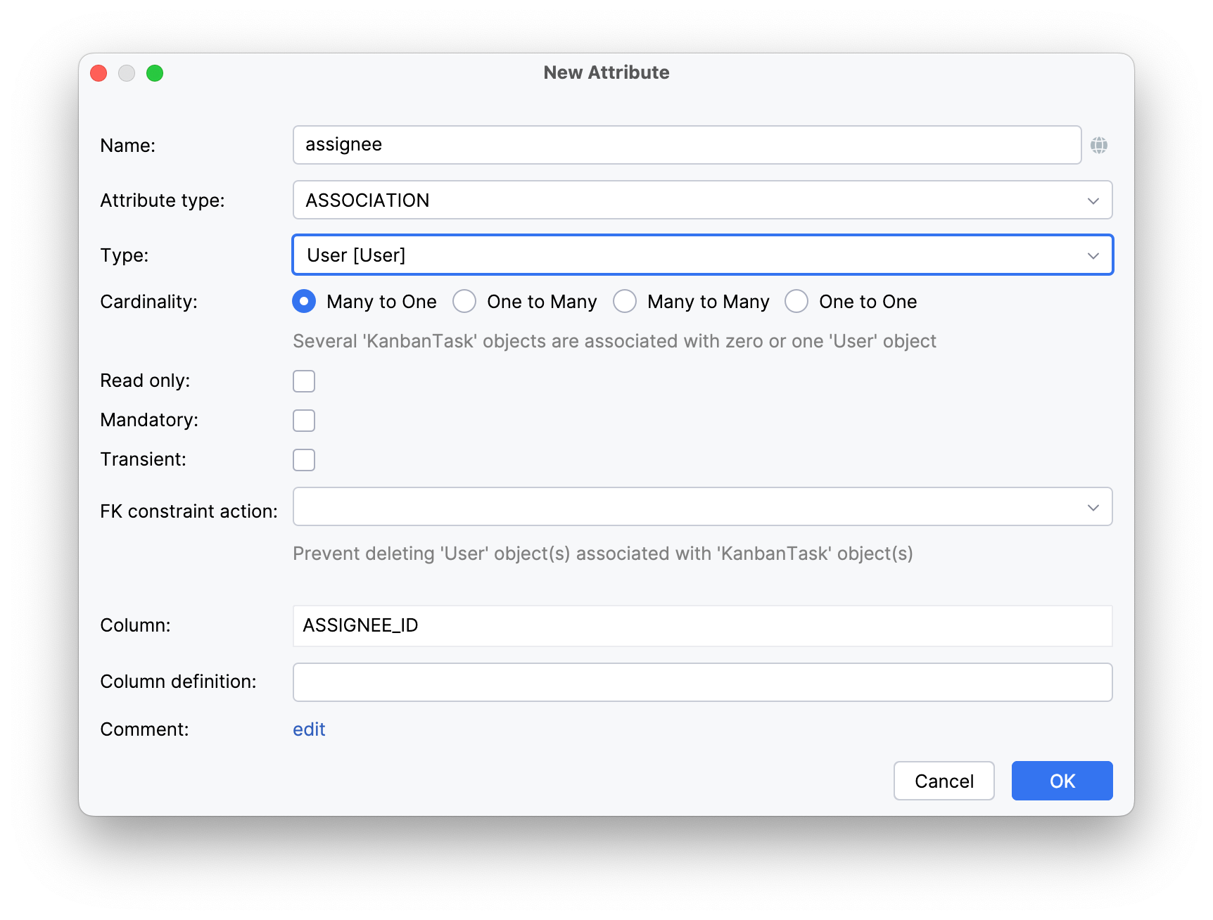 assignee attribute